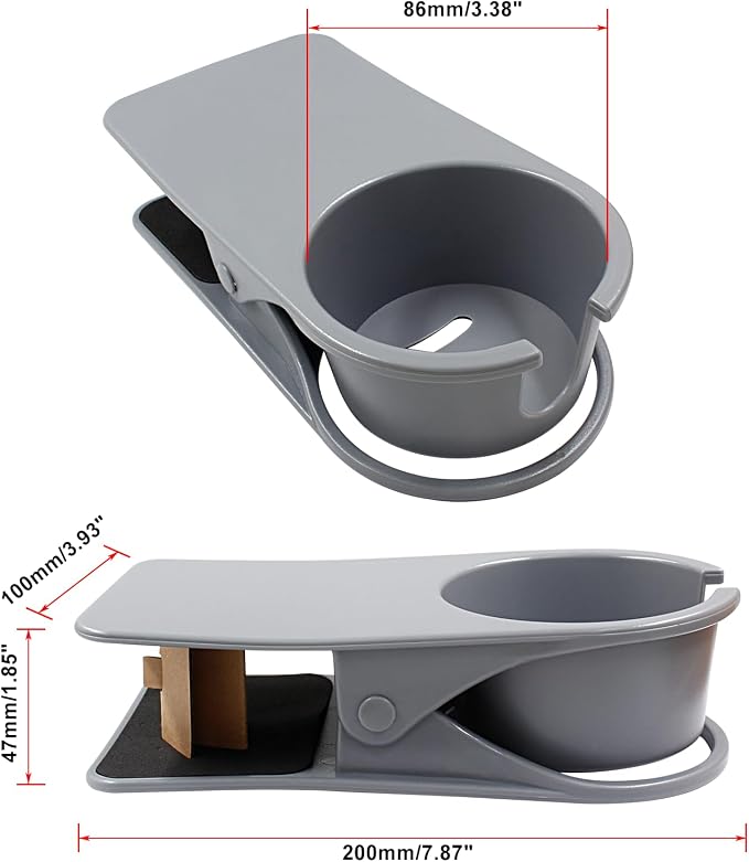 Jiozermi Drinking Cup Holder Clip, Desk Drink Holder with Clip(Gray) - Image 2