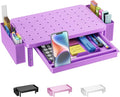 WALI Computer Monitor Stand with Storage and Pen Holder | 3 Height Adjustable Desk Organizer with Drawer, Desk Laptop Monitor Riser for Computer, Printer(PTT003-V), 1 Pack, Violet by WALI