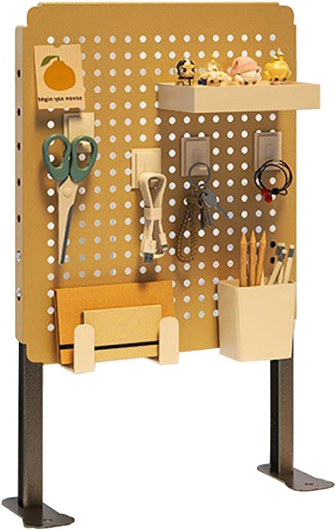 Desk Extender Steel Desktop Organizer, Desk Pegboard for Office Gaming Home, Gaming Pegboard,Pegboard for Desk,Work Desk Organizer, Standing Desk Accessories, No-Drill,A,20 * 40cm/8 * 16in by Unknown