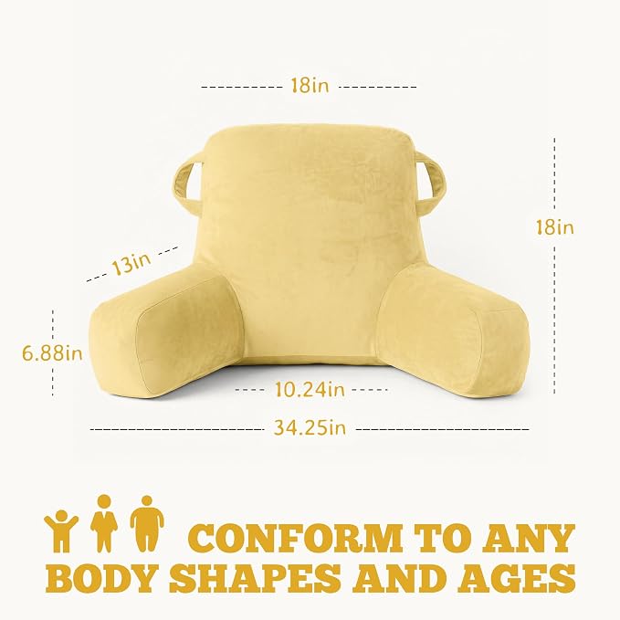 Reading Pillow for Bed,Back Pillow for Bed Sitting Up,Lumbar Support Pillow - Image 2