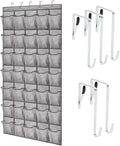 GORILLA GRIP Over the Door Shoe Organizer, 35 Large Pockets, Gray by Unknown