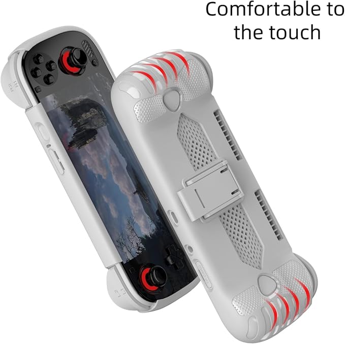 Protective Cover Case for Ayn Odin 3 Gaming Handheld with Stand Base, Shockproof Anti-Scratch Non-Slip TPU Protective Grip Cover for Ayn Odin3 Accessories (White) - Image 3