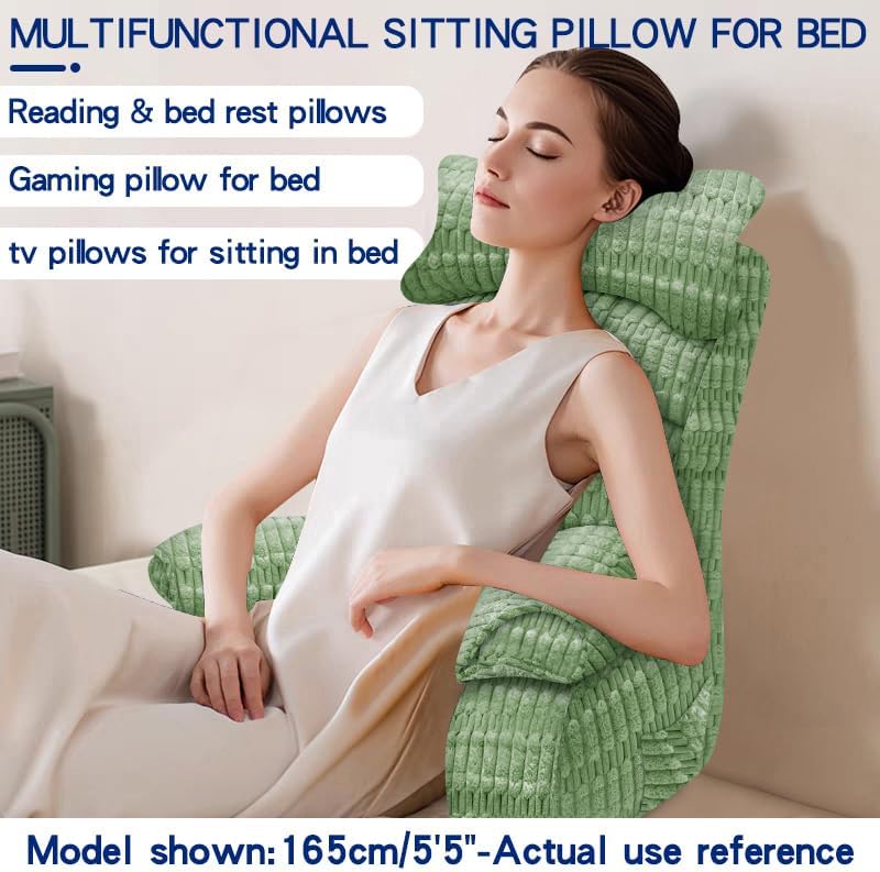YDCEULARDOH Reading Pillow for Bed Adult – Large Bed Pillow with Arms, Supportive Back Pillow for Sitting Up in Bed for Reading, Watching TV, or Gaming - Image 4