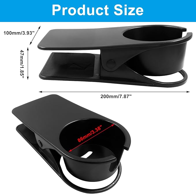 Jiozermi 2Pcs Drinking Cup Holder Clip for Water, Drink, Soda(Black) - Image 2