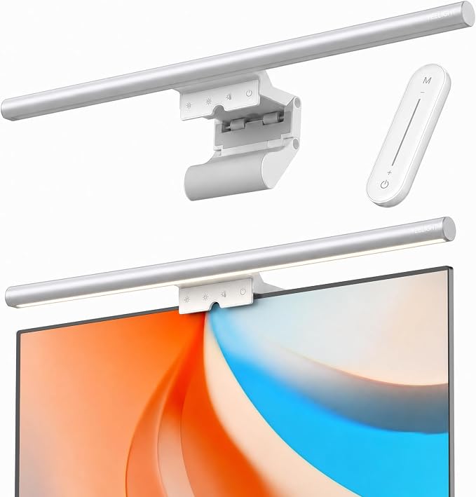 YEELIGHT Monitor Light Bar with Remote, Computer Monitor Lamp for Home Office Gaming, 250LM No Glare Eye-Care Screen Bar, Touch Control USB Desk Lamp with Stepless Dimming for Flat & Curved Monitor by YEELIGHT