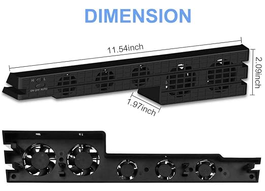 Linkhood Cooling Fan for PS4 PRO, USB External Cooler 5 Fan Turbo Temperature Control Cooling Fans for Sony PlayStation Pro Gaming Console - Image 6