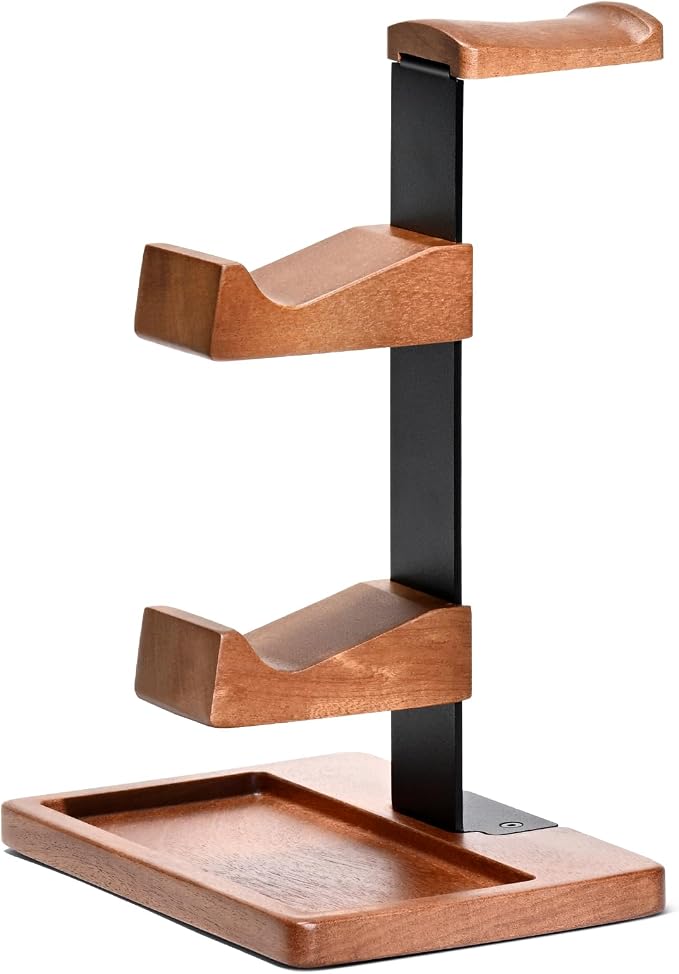 Solid Wood Controller Holder and Headphone Stand, Controller Stand for Desk | Dual Gaming Controller Organizer Rack, Fits Xbox, PS4, PS5, Gamepad, Headset Holder for Son, Husband, Boyfriend - Image 9