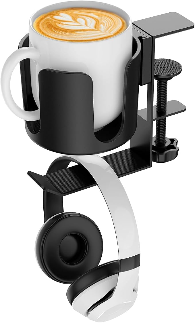 Deeper Desk Cup Holder Clip On Clamp with Buckle Hook for Office - Image 7