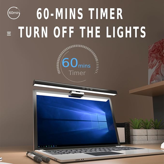 BY-J Computer Monitor Light Bars, Screen Monitor Light Bar for Eye Caring, USB Reading LED Task Lamp, Dimmable Monitor Light Bar, Touch Control, No Glare Space Saving Home Office Desk Lamps - Image 7