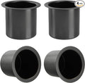 4Pcs Drop-in Cup Holder,304 Stainless Steel Automotive Cup Holders,3.3inch Black Poker Table Drink Holder Dining Table Cinema Sofa Yacht Boats Cars Touring RV Car Drop-in Drink Cup Holder by ULWSKY