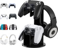 MoKo Universal Game Controller & Headset Stand, 2-in-1 Holder Acrylic | Premium acrylic, crystal clear. 2-in-1 for controller and headset. Non-slip base. Fits Switch, PS5, PS4, Xbox. by MoKo
