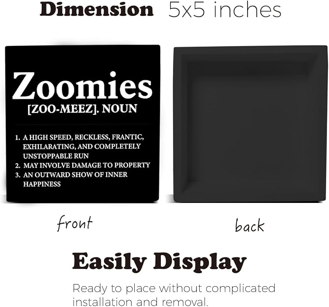 Dog Lover Gift Zoomies Definition Wooden Box Sign Dog Theme Desk Decor - Image 2
