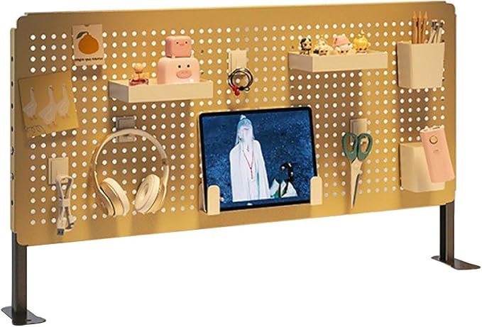 Desk Extender Steel Desktop Organizer, Desk Pegboard for Office Gaming Home, Gaming Pegboard,Pegboard for Desk,Work Desk Organizer, Standing Desk Accessories, No-Drill,A,40*80cm/16*31in by Unknown