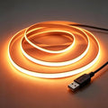 Ultra-Narrow 3mm USB COB LED Strip Lights Self-Adhesive, Kitchen Cabinets, Bedroom, Gaming Desk (Yellow, 6ft) by Unknown