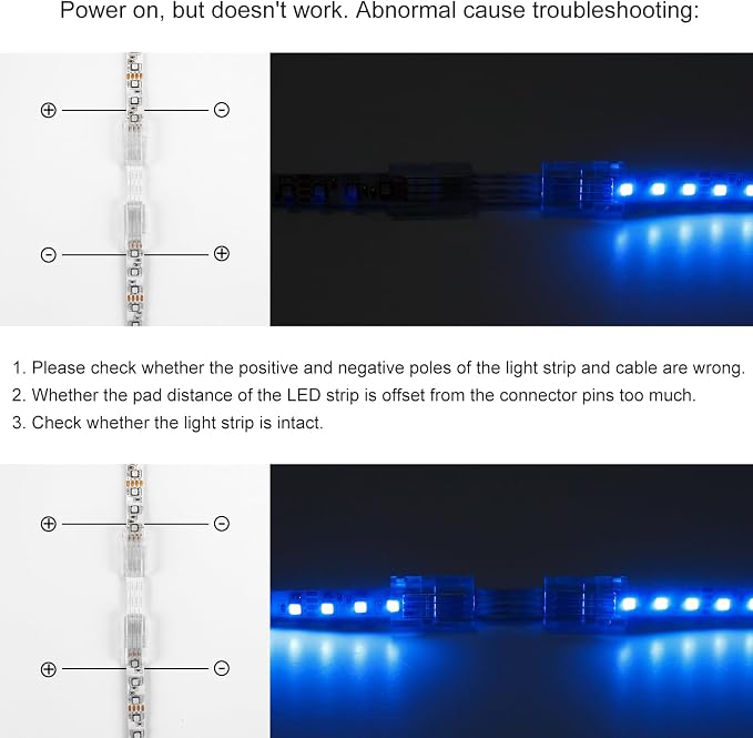 RGBZONE 10Pcs 8mm 4 Pin LED Strip Connectors and 32.8ft 4 Pin RGB Extension Cable Strip to Wire Quick Connection for Waterproof or Non-Waterproof 8mm Wide SMD RGB 5050 LED Strip Lights(IP20/IP65) - Image 9
