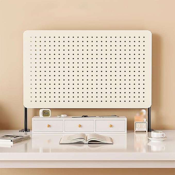 Standing Pegboard, Gaming Desk Organizer, Desk Organizer Wall, Standing Work Desk Organizer, Pegboard Organizer for Office, Game Room, Craft Room, Studio(White,60 * 40cm) by Unknown