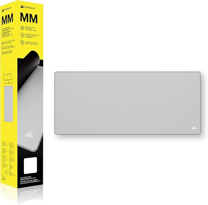 Corsair MM Anti-Fray Cloth Gaming Mouse Pad – Gray | XXL (930 x 400mm), Precision Micro-Woven Surface, Non-Slip Natural Rubber Base, Stitched Edges - Image 8