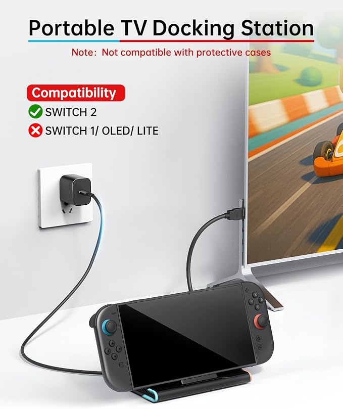 Switch 2 Dock with HDMI, 4K Portable Docking Station for Nintendo Switch2 - Image 3