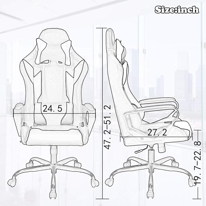 Office Chair Gaming Chair Desk Chair Ergonomic Executive Swivel Rolling Computer Chair with Lumbar Support - Image 3