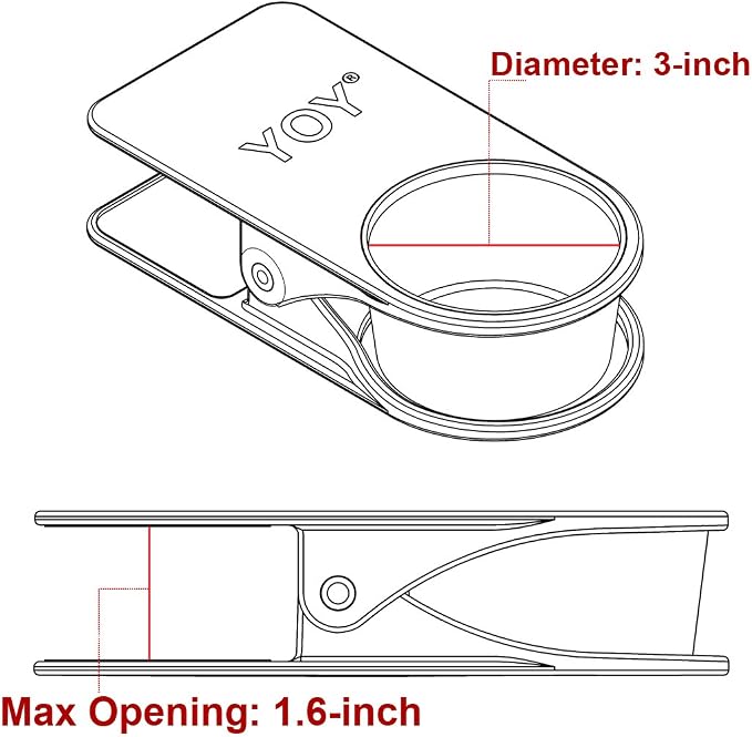 YOY 2 Pack Drink Cup Holder Clip - Table Desk Side Water Glass Beer Bottle Beverage Soda Coffee Mug Holder Cup Saucer Clip Design for Home Office, Gray - Image 8