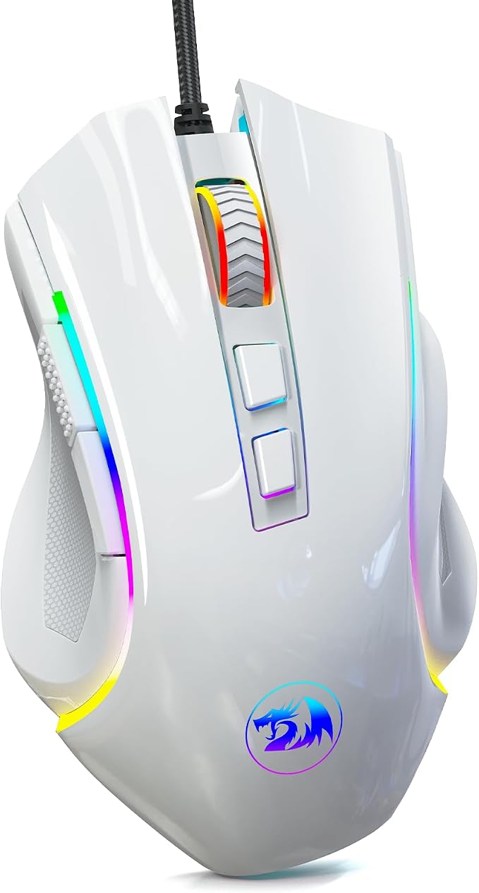 Redragon M602 Gaming Mouse, Ergonomic RGB Gaming Mouse Wired with 7200 Adjustable DPI, 9 Programmable Buttons, Professional Software for Gamer Office [White] - Image 8