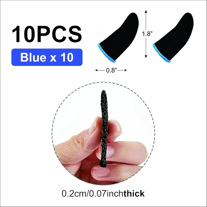 GENDA Gaming Finger Sleeves Pack of 6 - Anti-Sweat Breathable Thumb - Image 2