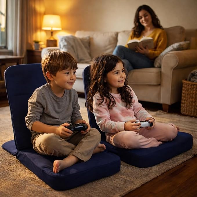 Original BackJack-Made in The USA- Black Tough Duck Fabric Lightweight Floor Seating Chair for Gaming, Families, Parents, Daycare, Back Support, Reading, Yoga, Meditation, Dorm, School - Image 11