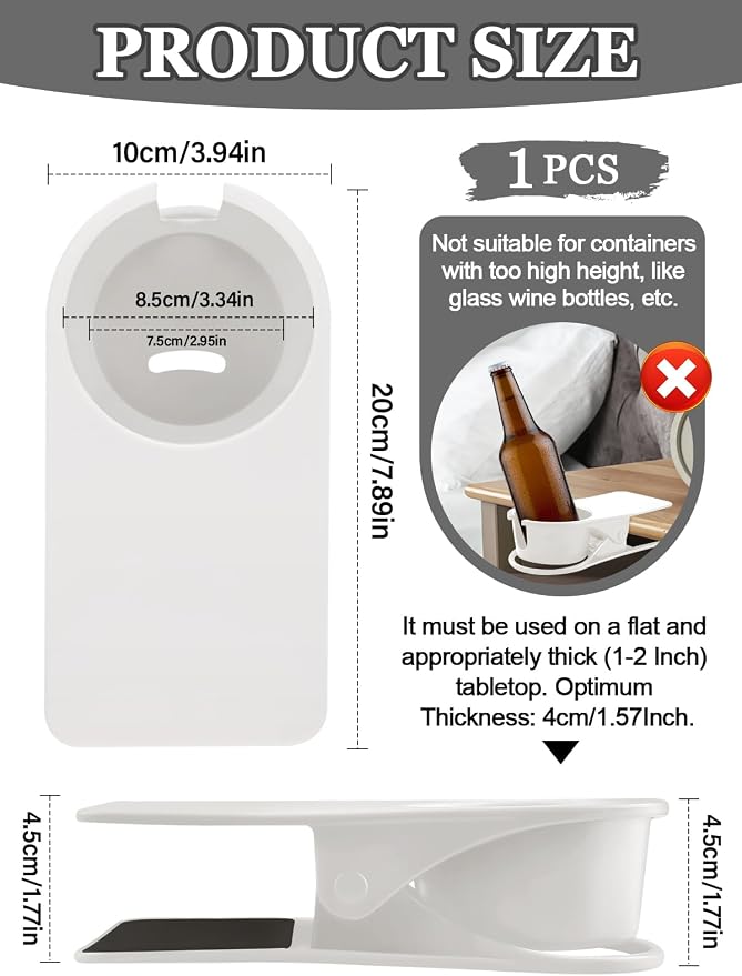 1PCS Clip on Drink Holder for Beach Chair, Desk Cup Holder with Groove - Image 2