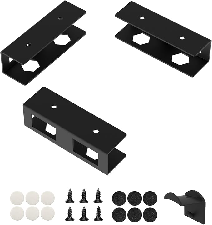 Under Desk Laptop Mount for Lenovo,HP,Asus,Acer Laptop Under Desk Holder with Anti-Scratch Pads Compatible with Laptop,Mac mini,MacBook,Keyboard Under Desk Laptop Shelf with Headphone Hanger - Image 9