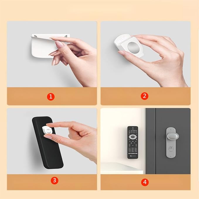 Magnetic Remote Control Holder Wall Mount, 5 Pcs Upgrade Remote Control Organizers Storage Self-Adhesive TV Remote Control Rack for Back of TV (Gray) - Image 3