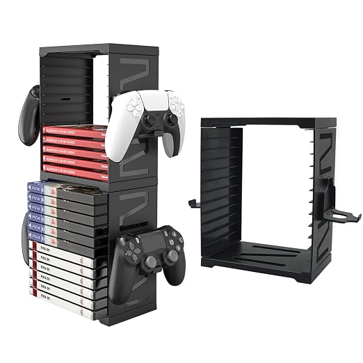 ASFSKY Video Game Storage Tower, 24-Game Organizer with 4 Controller Hooks - Image 8