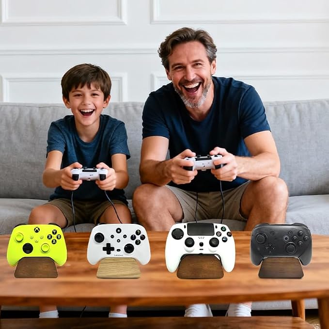 Solid Wood Gamepad Stand, Controller Holder for PS4 PS5 Xbox | This holder tidies gaming desk, fits most controllers, nice decor, ideal gift for father, son & boyfriend - Image 6