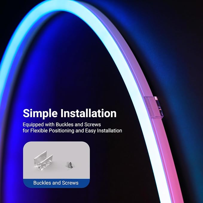 NEEWER 9.84ft/3m LED Strip Lights, Smart AI RGB IC Flexible Cuttable Neon Rope Light, App Control, Bedroom Gaming Room Indoor Studio Home Wall Decor, Compatible with Google Assistant Alexa, NS02 - Image 8