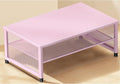 ECOLOVI 2-Tier Computer Monitor Stand Riser, Printer & Laptop Stand, Office Desk Accessories, Workspace Desk Organizer for Home Office Supplies, Pink by ECOLOVI