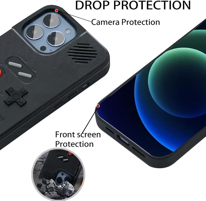 Gameboy Case for iPhone XR - 168 Retro Games, Color Video Display, Anti-Scratch Shockproof, Heavy Duty Protection, Black - Image 6