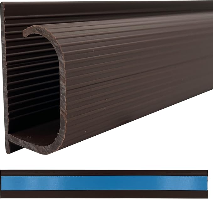 Electriduct Small J Channel Cable Raceway Self Adhesive Desk Cord Organizer and Wire Manager for Computer, Gaming and Entertainment Centers - Brown - 46" - 2 Pack by Electriduct