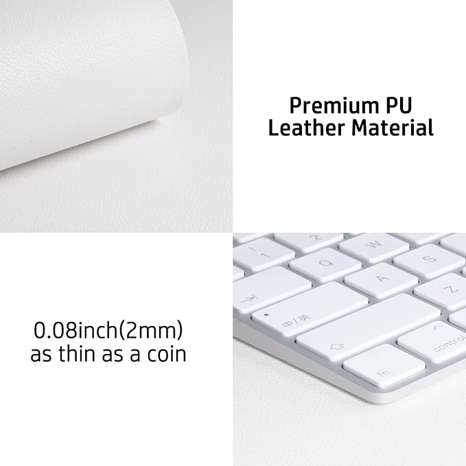 Aothia Leather Desk Pad Protector, Mouse Pad, Office Desk Mat, Non-Slip PU Leather Desk Blotter, Laptop Desk Pad, Waterproof Desk Writing Pad for Office and Home (Off-White,31.5" x 15.7") - Image 8