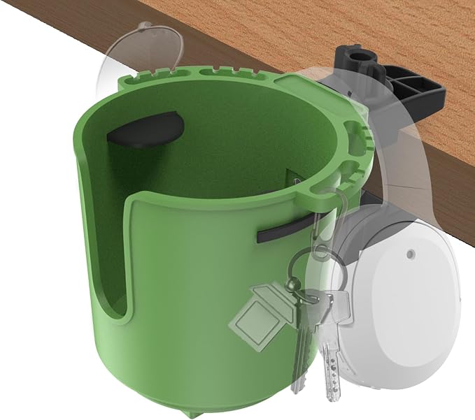 Spill-Proof Desk Cup Holder Clamp for Tables, Patio Chairs, 3.38" Bottles by EDSRDUX