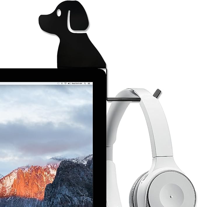 Monitor Stand Headphone Hanger with Puppy Tail Hook by FEYRUN