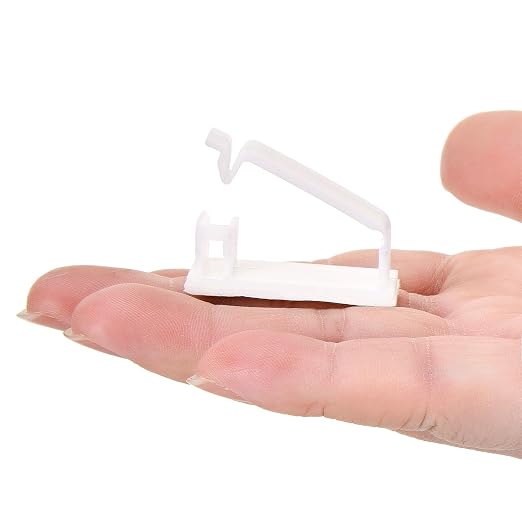 50Pcs Self Adhesive Cable Management Clips,Cable Organizers Wire Clips Cord Holder for PC Laptop Ethernet Cable Desktop Home Office(1.52’’ x 0.59’’ x 0.57’’,White) - Image 4