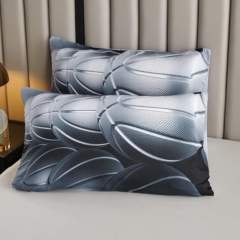 Teen Boy Comforter Set Queen,Basketball Bedding Set for Kids Boys Teens,Black and Grey Sports Comforter Queen with 2 Pillowcases,Basketball Comforters Queen Size for Boys,All Season Use - Image 4