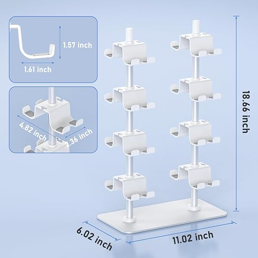 MANMUVIMO Controller Holder for 16 Xbox PS5 PS4 Gaming Controller, Video Game Controller Holder Headphone Stand for Desk, Gamer Gifts for Men, Gaming Room Accessories Maximum Organizer (White) - Image 5