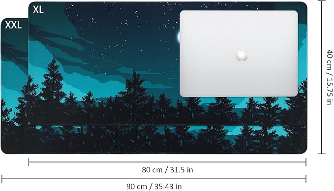 iCasso Extended Gaming Mouse Pad 35.4x15.7in Desk Pad,Silent Night | Large Non-Slip Rubber Base Mousepad with Stitched Edges,Waterproof Keyboard Mouse Mat for Work Home Office - Image 2