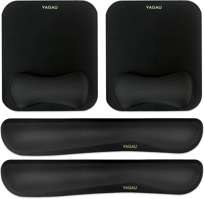 VAGAU Premium Keyboard Wrist Rest and Mouse Pad Wrist Support | Ergonomic Memory Foam Set for Office, Laptop, Mac, Computer and Gaming, Comfortable Typing &Wrist Pain Relief by VAGAU