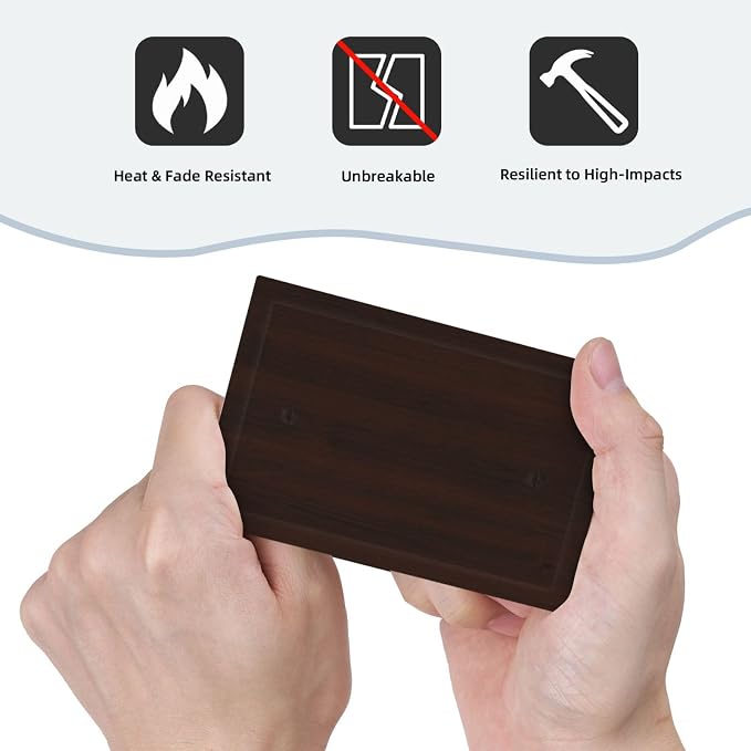Decorative Light Switch Cover Plate Rustic Vintage Dark Brown Wood Grain 1 Gang No Device Single Blank Outlet Covers Wall Plate Switchplate Covers Dimmer Faceplate for Farmhouse Decor - Image 6