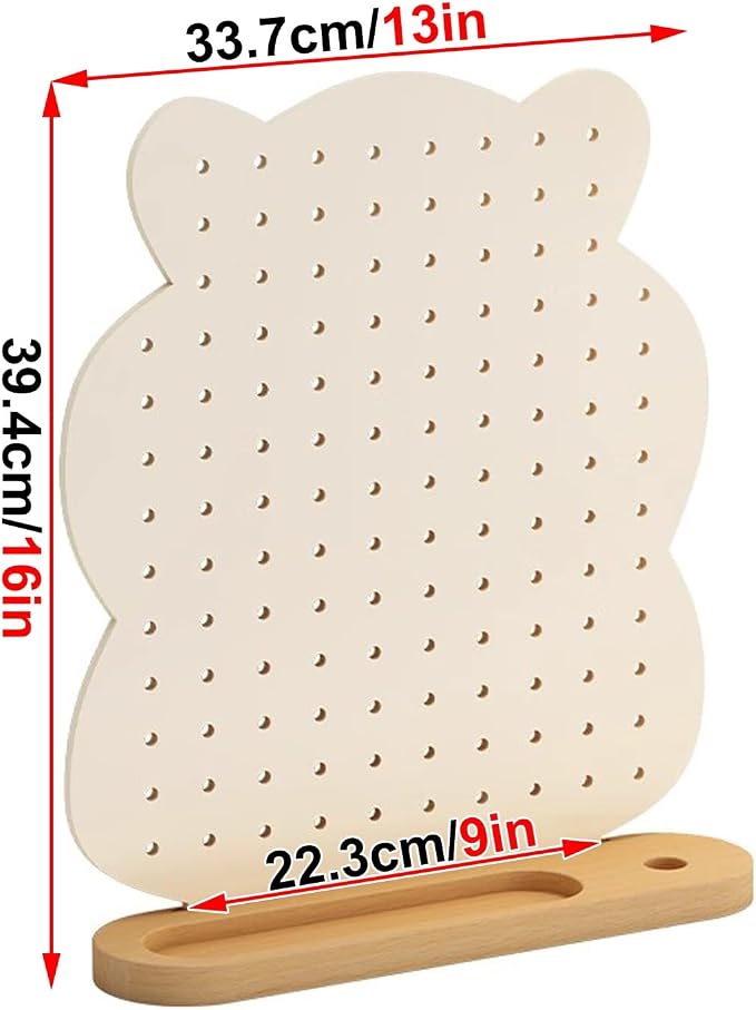 Desk Pegboard Gaming Desk Organizer Desk Back Panel, Solid Wood Base Pegboard, Storage Rack with Pegboard Hook, for Office Dormitory Home Desk(33.7 * 39.4cm) - Image 2