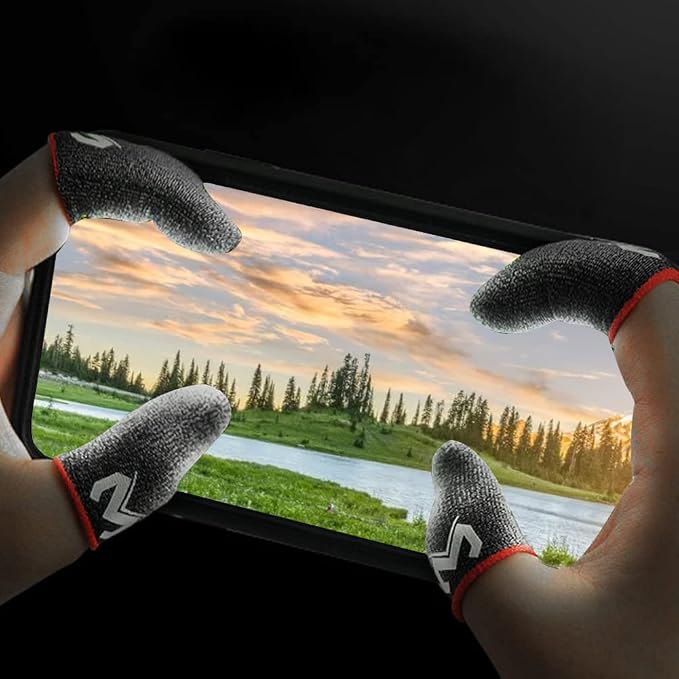 8 Pack Gaming Finger Sleeves, Anti Sweat Gaming Thumb Sleeve Silver Fiber Thin Mobile Finger Protectors Smooth Feel Gamer Gloves Accessories for Most Touchscreen Devices Tablet Phone - Image 7