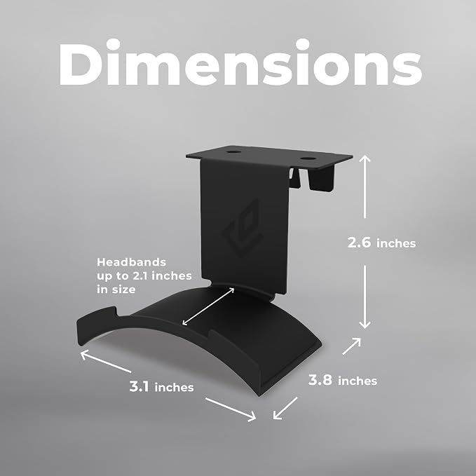 Dezctop Headphone Stand Holder Under Desk, PC Gaming Headset Hanger Mount, Earphone Stand Accessories, Headset Hook Holder for All Over Ear Headphone, for All Gamer Headset and Table Boards, Black - Image 7