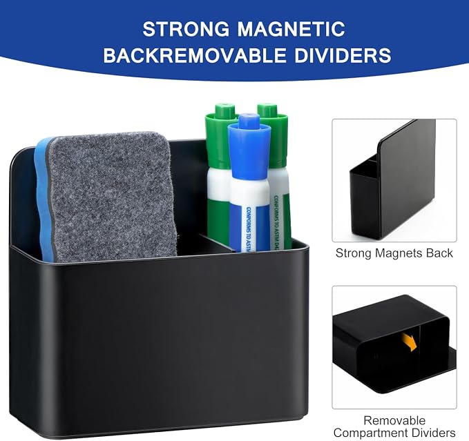 Simetufy Magnetic Dry Erase Marker Holder, Magnetic Pen Holder, Black - Image 2