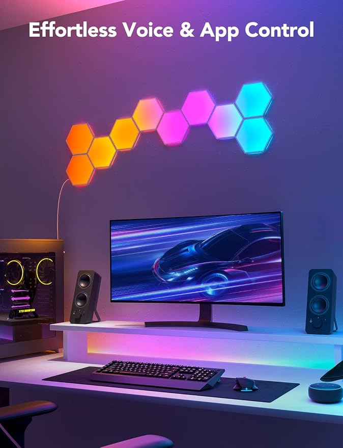 Govee Glide Hexa Light Panels, RGBIC Hexagon LED Wall Lights - Image 7